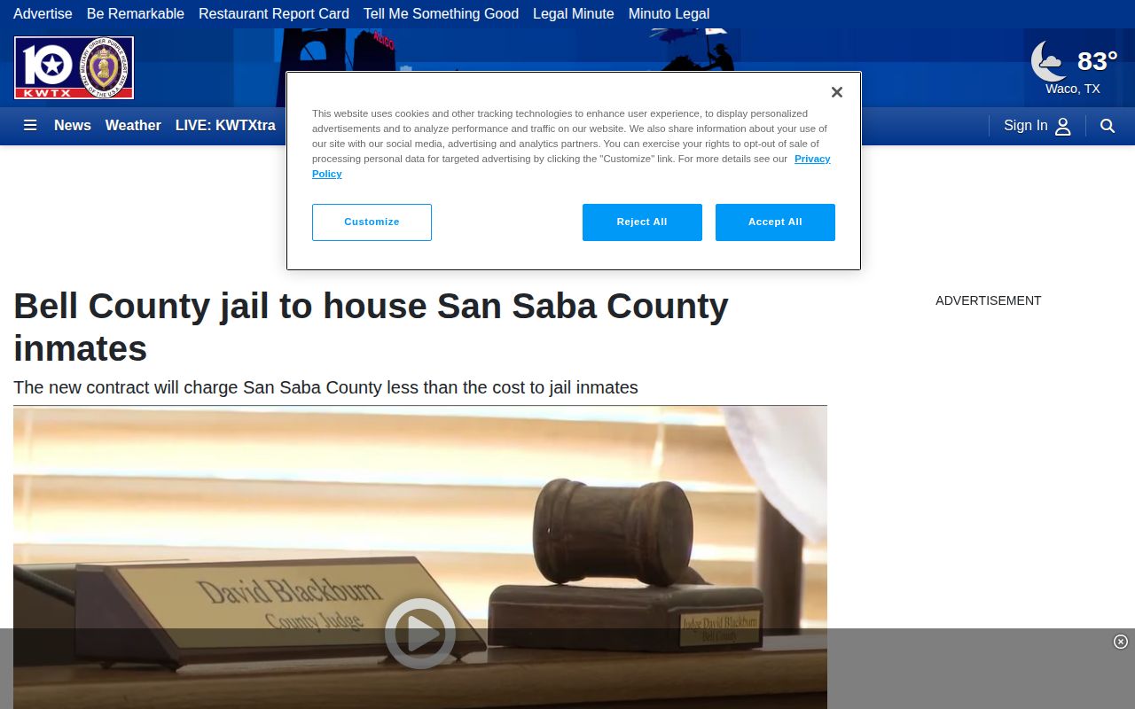 Report documenting the Bell County agreement to house San Saba detainees