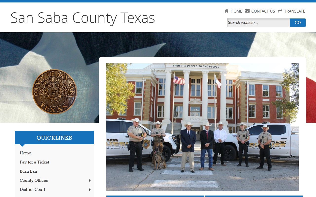 San Saba County release mugshot records request page